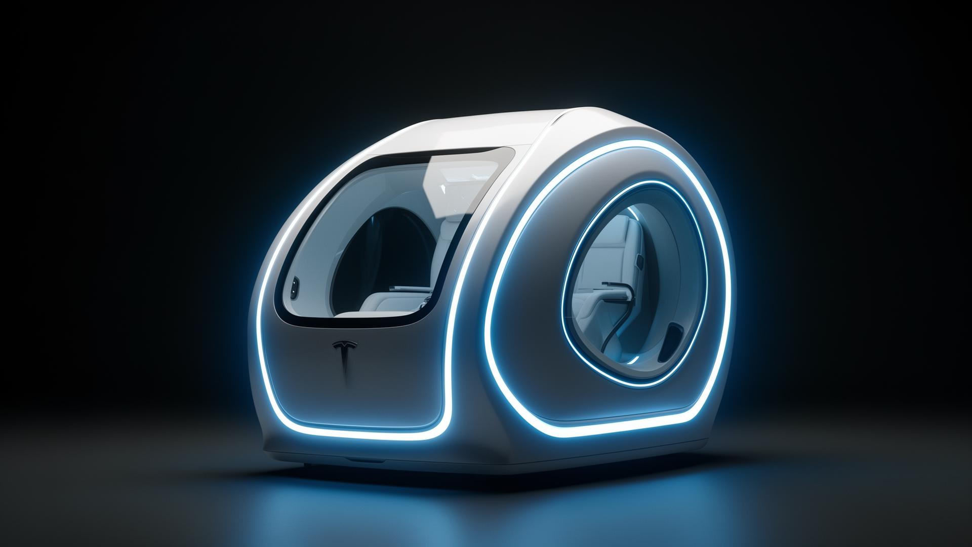 Futuristic Tesla healing pod